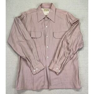 Vintage McGregor Sportswear Shirt Mens XL Mauve Pink Long Sleeve USA 50s 60s